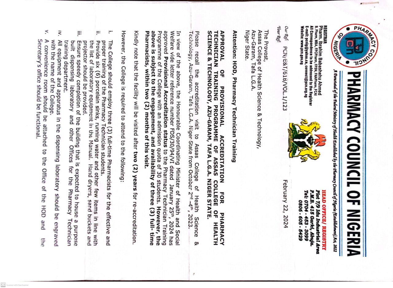 Pharmacy Council of Nigeria Accreditation